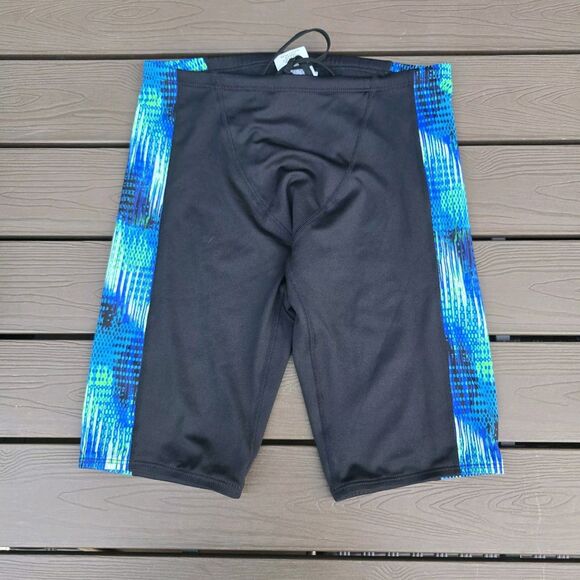 TYR Durafast Surge Swimsuit Men’s Jammer blue/green Sz 32 NEW Sample No Logo - Picture 1 of 3